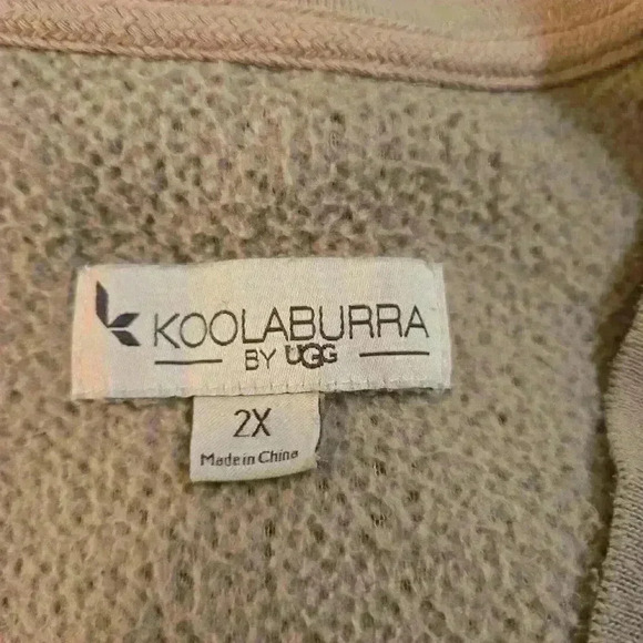 KOOLABURRA by UGG Womens Popcorn Sherpa Cardigan Taupe Size 2X - Picture 6 of 9